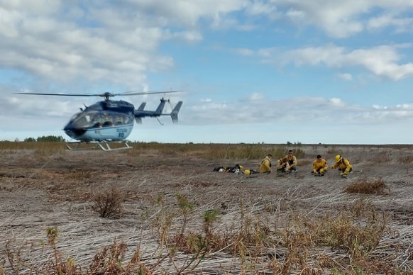 Brigadistas combatieron con medios aéreos incendios en islas del Delta