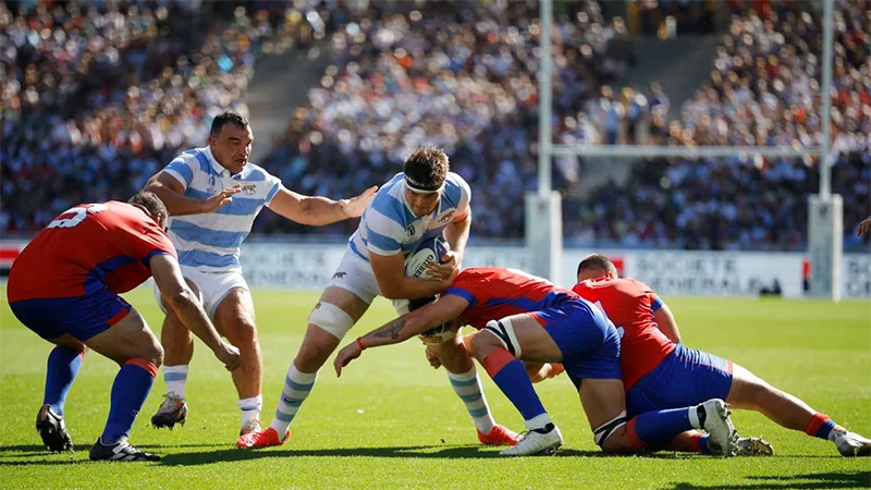 Los Pumas derrotaron a Chile por 59 a 5 en el Mundial de Francia
