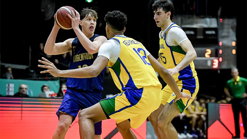 Con el entrerriano Folmer, Argentina cayó ante Brasil en la AmeriCup U18