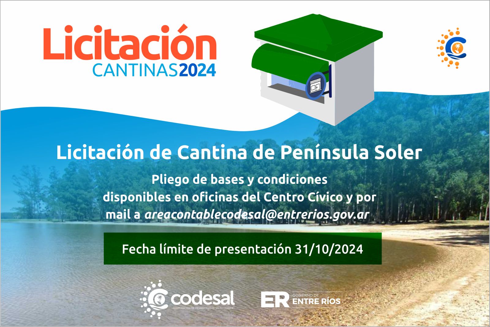 Llaman a licitación la concesión de cantina en el Perilago