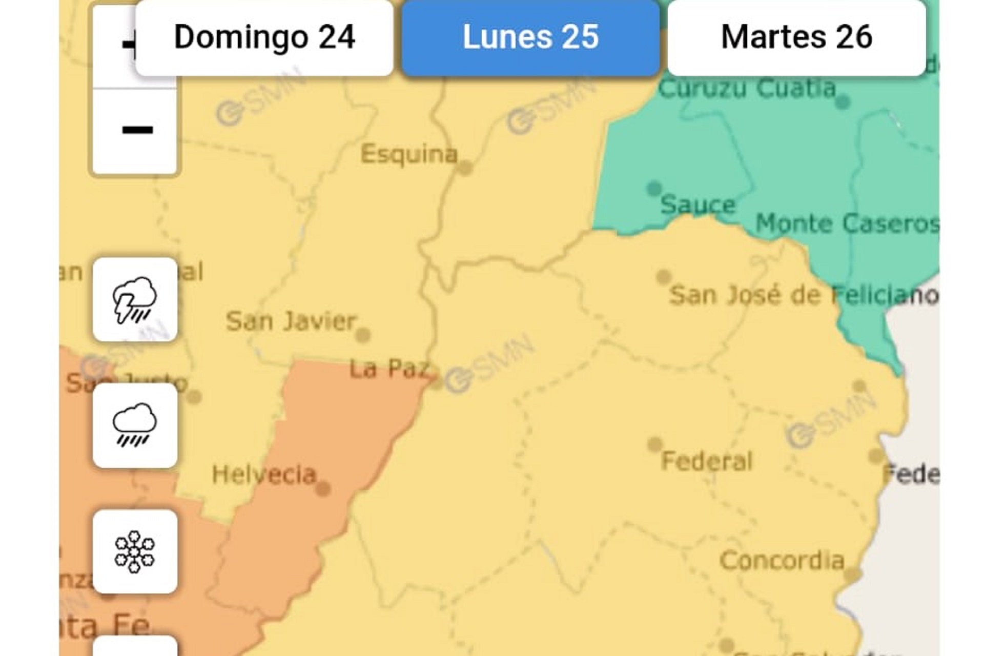Se amplió el área afectada en la provincia por la alerta meteorológica