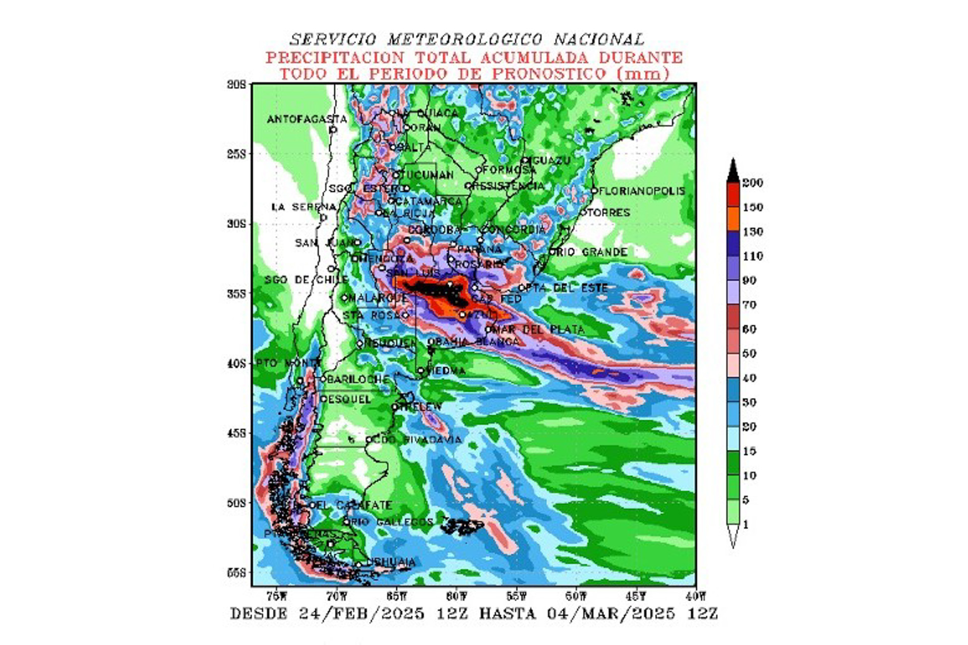 Emitieron informe por abundantes lluvias para Entre Ríos