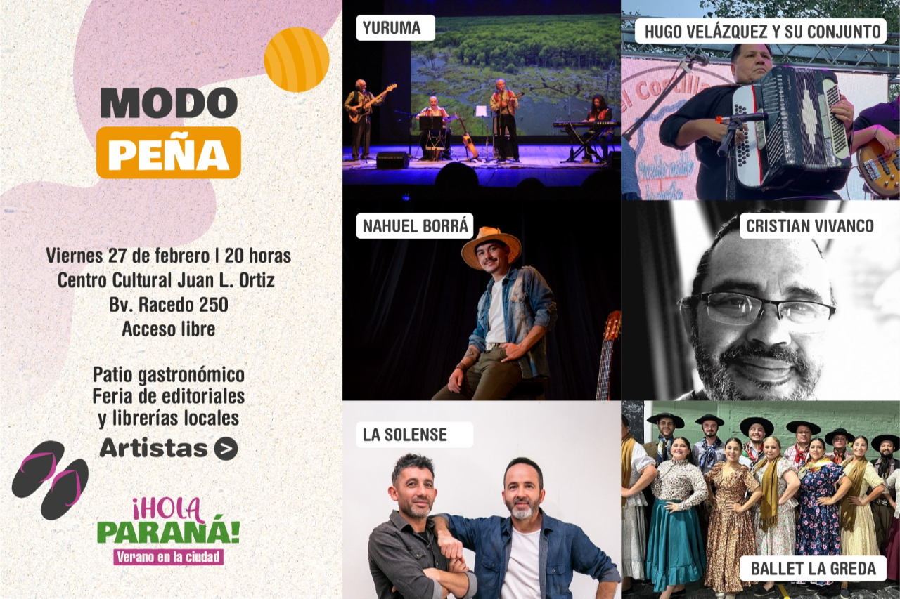 Modo Peña llega al Centro Cultural Juan L. Ortiz con música y danza folclórica